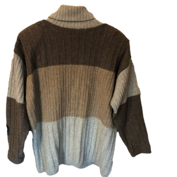 Vintage Wool Cotton Blend Chunky Knit Oversize Turtleneck Sweater Medium - Picture 8 of 8